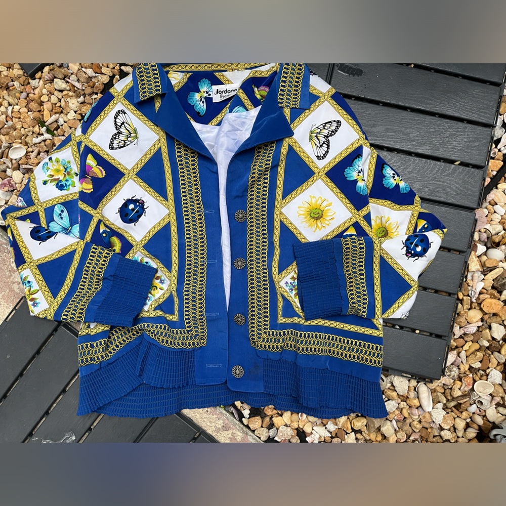 Vintage jordana butterfly jacket with shoulder pads